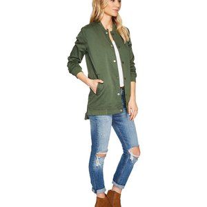 NWT Lucky Brand Long Varsity Jacket in Cilantro